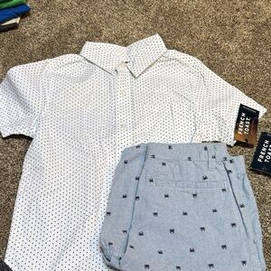 French Toast Kids White Shirt with Black Dots